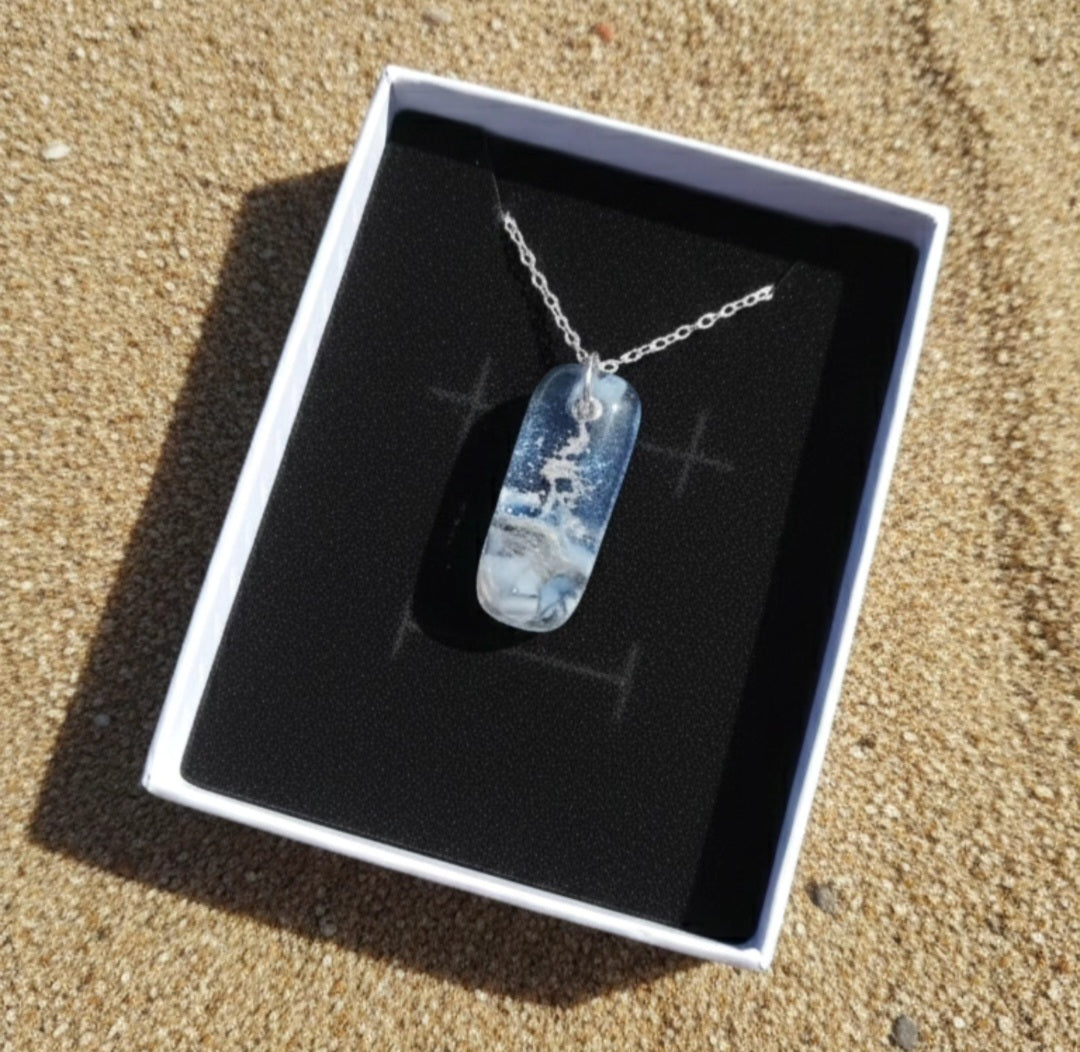 Fused Glass Beach Pendant: Infused with real sand from your favourite North East beach