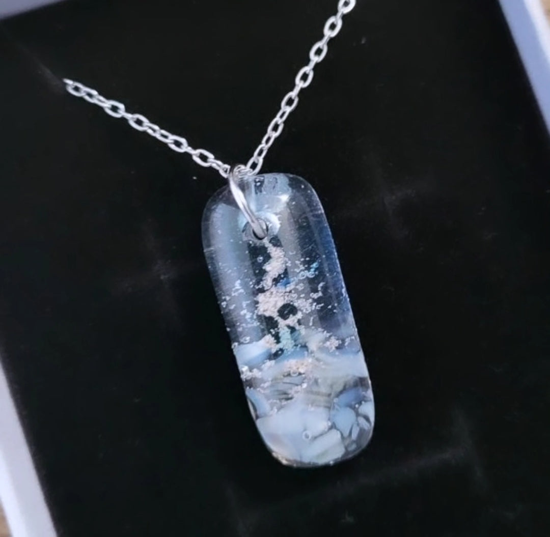 Fused Glass Beach Pendant: Infused with real sand from your favourite North East beach