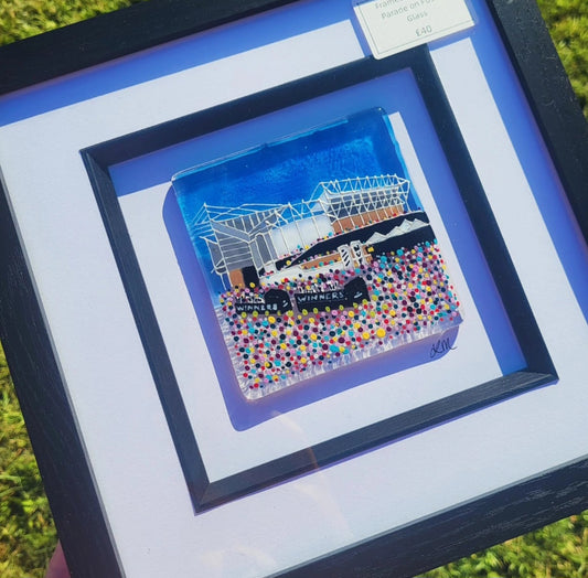 Newcastle United Bus Parade at St James' Park, Painted on Fused Glass